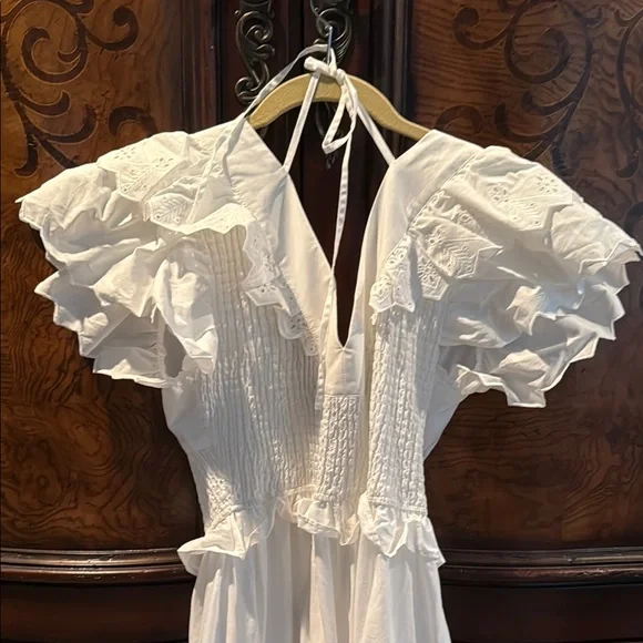 Moon River White Ruffled Maxi Dress-Never worn - Picture 5 of 5